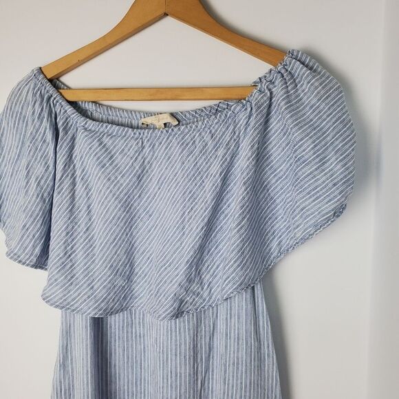 7 For All Mankind Striped Linen Blend Dress Size XS - Picture 4 of 8